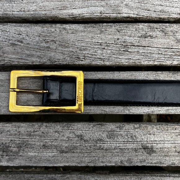 ❤️Moschino Black Leather Belt with Red Heart main image 8